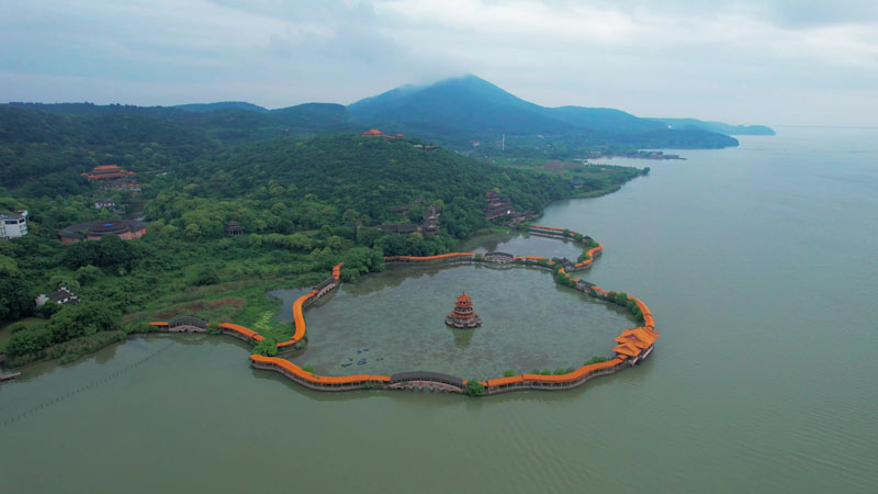 Piękny widok na jezioro Taihu